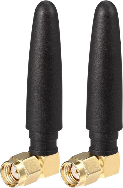 Eightwood Compact WiFi Antenna 2.4GHz 5GHz Dual Band RP-SMA Bluetooth Antennae Right Angle (2-Pack) for PC Computer Network Card Wireless Router Security Camera