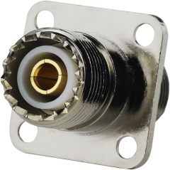 Eightwood SO239 to SO239 Chassis Mount Adapter 2-Pack, SO239 Female to Female Flange Panel Connector for PL259 UHF Antenna, CB &Amateur Radio, Ham Radio Transceiver