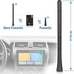 Eightwood Universal Car Radio Rubber Antenna Mast 7 inch FM AM Roof Mount Vehicle Antennae Replacement with M4 M5 M6 Screw Adapter