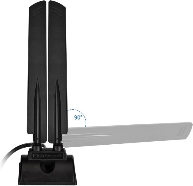 Eightwood WiFi 6E Antenna Tri-Band 6GHz 5GHz 2.4GHz RP-SMA WiFi Antenna Magnet Mount Base for PC Desktop Computer Motherboard WiFi Bluetooth Card Wireless WiFi Router