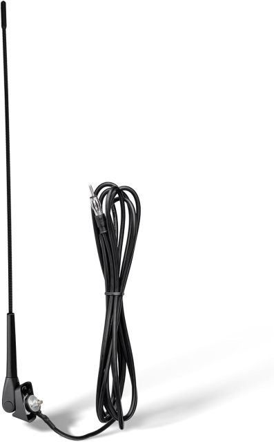 Eightwood Waterproof Marine Boat Radio Antenna 18 Inch, AM/FM Stereo Antenna Mast Replacement with Mount Base for Boat Car Tractor RV ATV UTV Motorcycle Yacht Pontoon