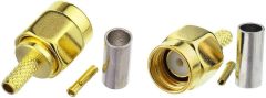 Eightwood 10pcs RP-SMA Male RF Crimp Connector 50ohms Gold-Plated for RG316 RG174 Cable