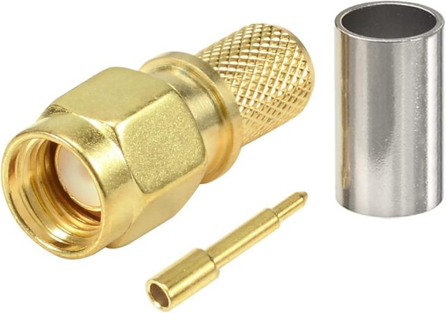 Eightwood 10pcs SMA Male Plug Crimp RF Connector Straight for LMR240 RG8X Coax Cable 50 ohm