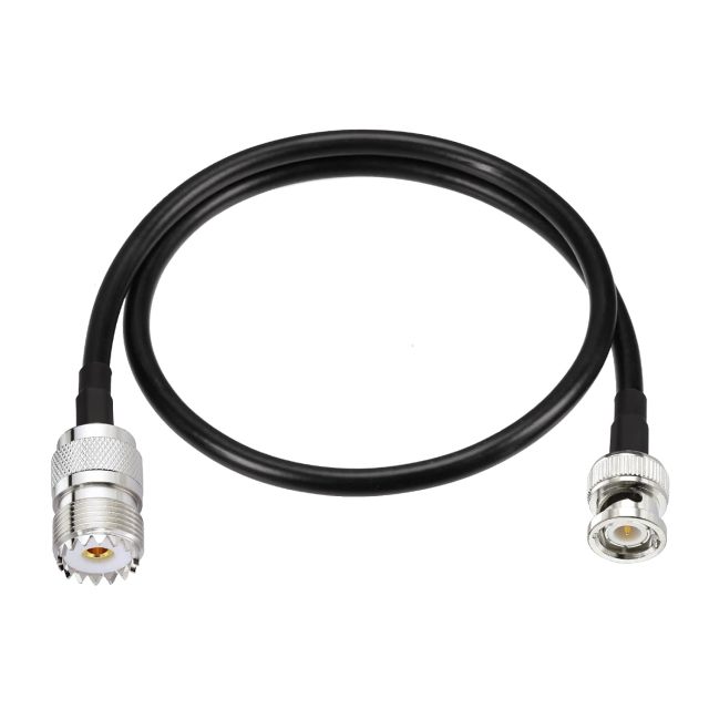 Eightwood UHF Female SO239 to BNC Male Adapter Antenna Jumper Cable RG58 1.6 Feet for Handheld CB Radio, Amateur Radio, Ham Radio, Radio Scanner