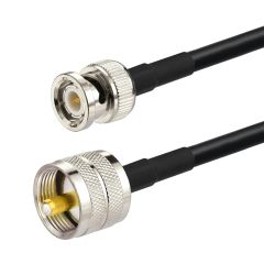 Eightwood Handheld Radio Antenna Adapter Cable UHF PL259 Male to BNC Male Coax RG58 Jumper 10 Feet for CB Radio, Ham Radio, VHF Radio, Antenna Analyzer