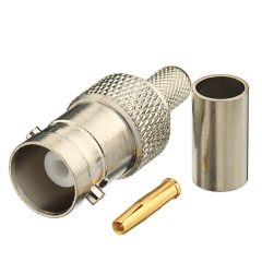 Eightwood 10pcs BNC Female Crimp RF Connector 50 ohm for RG58 RG142 LMR195 Cable