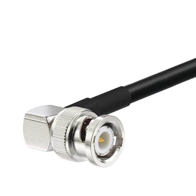 Eightwood BNC Bulkhead Female to BNC Male Right Angle Coax Cable RG58 Jumper 6.5 Feet for Wireless Microphone Receiver, Radio Scanner, Radio Antenna, CB Radio, VHF UHF Ham Radio