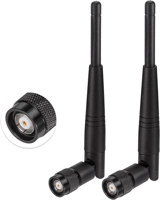 Eightwood 5dBi 2.4GHz WiFi Antenna RP-TNC Male Antennas (2-Pack) Compatible with Trimble Robotic Total Stations, Wireless Router Linksys WRT54G