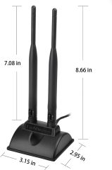 Eightwood 2.4GHz 5GHz Dual Band WiFi Antenna RP-SMA Male Connector with SMA Male to RP-SMA Female Adapter (2-Pack) for PCI-E WiFi Network Card USB WiFi Adapter Wireless Router