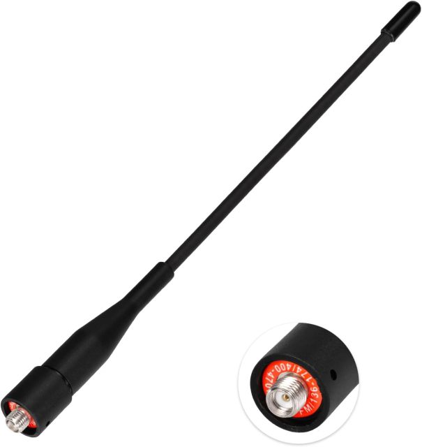 Eightwood Two Way Radio Antenna 6in, VHF/UHF Dual Band SMA Female Flexible Handheld Ham Radio Antenna 2-Pack for  Baofeng Walkie Talkie UV-5R UV-82 Yaesu FT-65