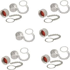 Eightwood 10pcs Protective Cover Dust Cap with Chain for N Female Connector, SO239 Connector