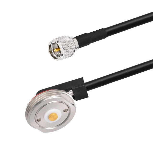 Eightwood NMO 3/4 inch Mount to Mini-UHF Male Extension Cable RG58 16.4 feet for Two-Way CB Radio, Radio Antenna, Radio Scanner