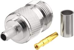 Eightwood N Female Crimp RF Connector 50 ohm for RG58 RG142 LMR195 Cable (5-Pack)