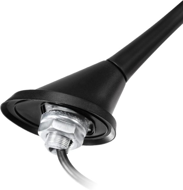 Eightwood Car Stereo AM FM Radio Antenna, Universal Roof Mount Antenna Replacement with Mount Base DIN Plug Connector for Vehicle Car Truck Stereo Receiver Head Unit FM HD Radio