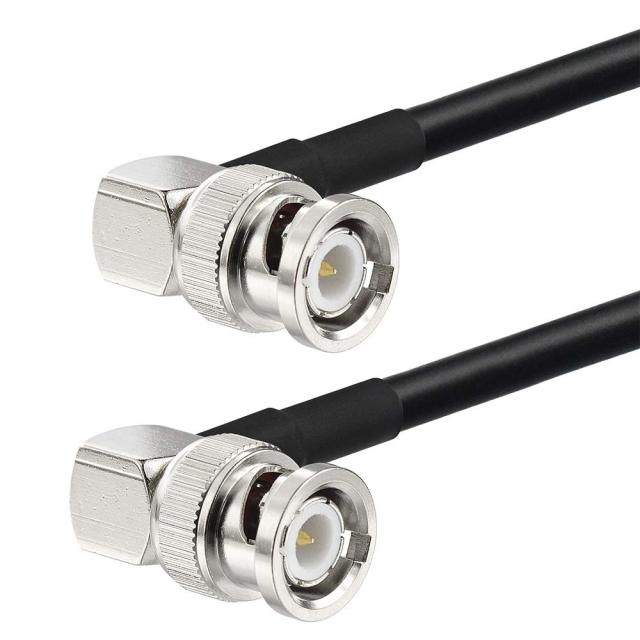 Eightwood BNC Male to BNC Male Right Angle Cable RG58 Coax 3 Feet for CB Radio, Ham & Amateur Radio, Radio Scanners, Mobile Transceiver