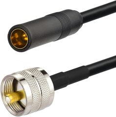 Eightwood PL259 to AM/FM Adapter Kit (2-Pack), PL259 UHF Male to DIN Plug Male/Female RG58 Coax Cable 12” for CB Radio Receiver Scanner Antenna