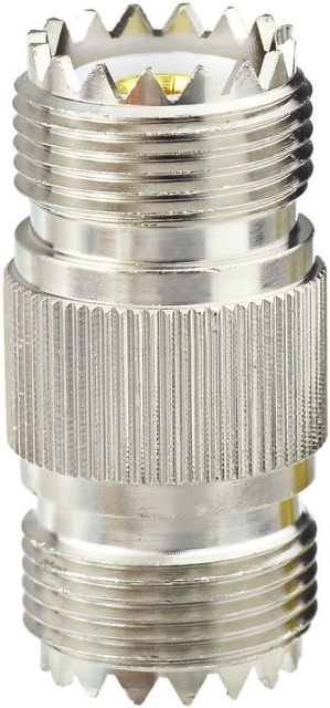 Eightwood SO239 to SO239 Coax Connector Adapter UHF Female to Female Coupler 2-Pack for CB Amateur Radio Antenna