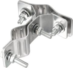 Eightwood T-Shape Double Hole Antenna Mast Clamp Pole Mounting Bracket Hardware Kit for Outdoor WiFi Antenna Holder Marine GPS Antenna