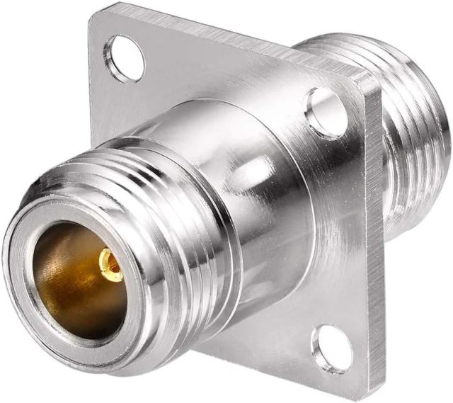 Eightwood 2pcs N Female to Female 4 Hole Flange Panel Mount Adapter for Ham Radio WiFi Antenna Cable