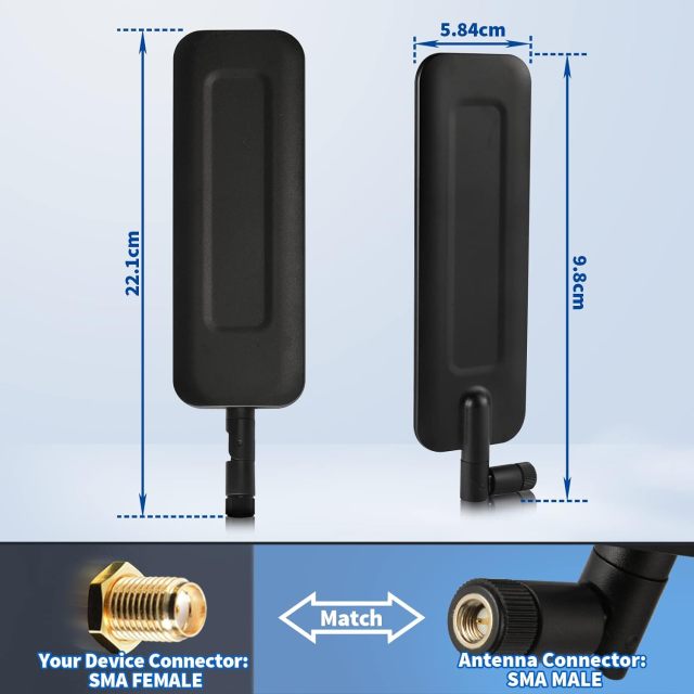 Eightwood Wide Band 4G LTE Dipole Antenna SMA Male Compatible with Outdoor HCO Spartan Cellular Hunting Game Trail Cameras (2-Pack)