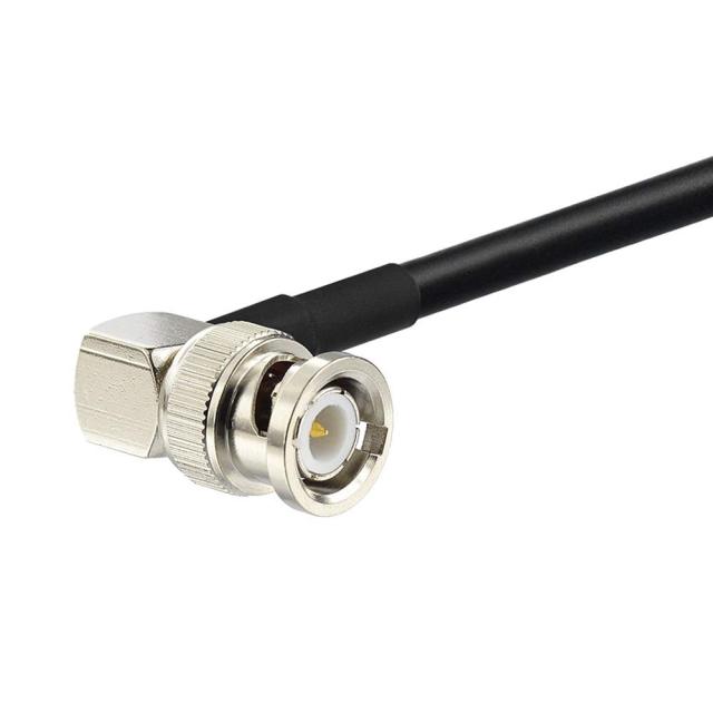 Eightwood BNC Bulkhead Female to BNC Male Right Angle Coax Cable RG58 10 Feet for Wireless Mobile Receiver Antenna, CB Radio,VHF UHF Ham Radio