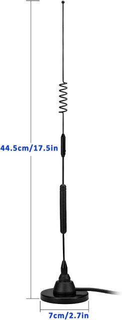 Eightwood 10dBi 4G LTE Antenna Omni SMA Male Antenna with Magnetic Base Extension Cable 9.8ft for 4G Router Wireless Home Phone Modem Outdoor Cellular Trail Camera