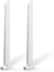 Eightwood Tri-Band WiFi 6E Antenna 2.4GHz 5GHz 6GHz RP-SMA Male Antenna White (2-Pack) for WiFi Router Security Camera DVR Recorder Surveillance Monitor
