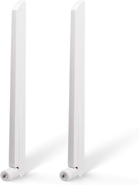 Eightwood Tri-Band WiFi 6E Antenna 2.4GHz 5GHz 6GHz RP-SMA Male Antenna White (2-Pack) for WiFi Router Security Camera DVR Recorder Surveillance Monitor