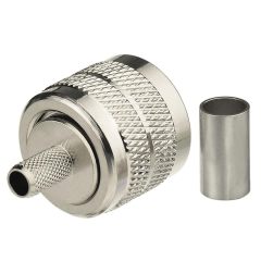 Eightwood 5pcs PL259 PL-259 UHF Male Crimp Coax Connectors RF Adapter for RG58 LMR195 Low Loss Coaxial Cable