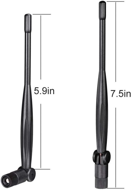 Eightwood 2.4GHz 5GHz 5.8GHz Dual Band WiFi Antenna 5dBi RP-SMA Antenna (2-Pack) for PC Desktop, WiFi Router, PCIe Network Card, USB Adapter, Wireless Range Extender, IP Camera