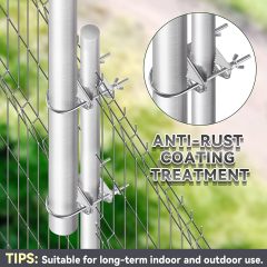 Eightwood Double Antenna Mast Clamp V Jaw Mounting Bracket U Bolts Pipe to Pipe Clamp 2 Sets for Outdoor CB Antenna, TV Antenna, Lora Antenna, WiFi Yagi Antenna, Weather Station