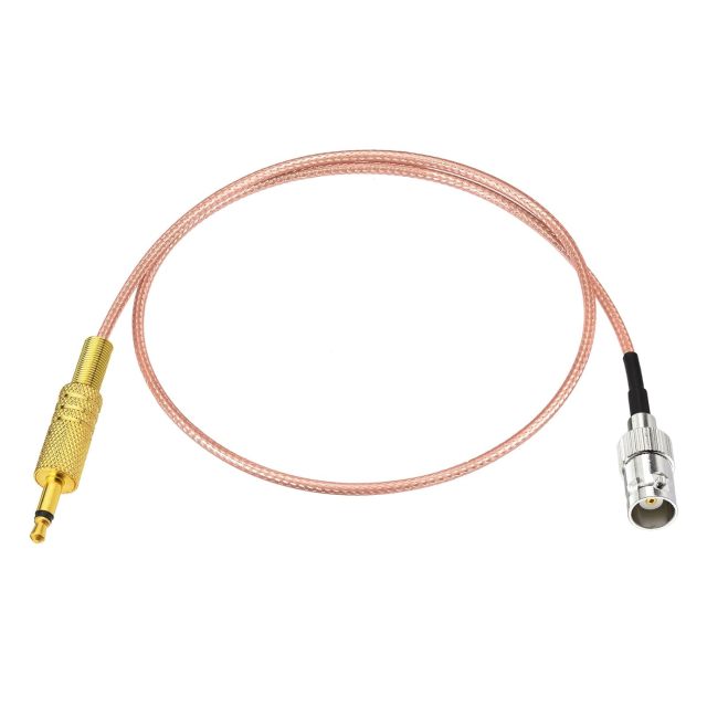 Eightwood BNC Female to 3.5mm 1/8” Mono TS Male Plug Stereo Adapter Coaxial Power Audio Cable 1.6 Feet for Shortwave Radio