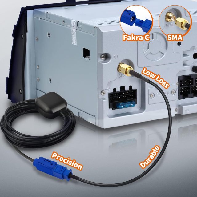 Eightwood Fakra C Plug to SMA Plug Male Car GPS Antenna Cable 6 inch for Vehicle GPS Navigation Radio Stereo Head Unit GPS Receiver