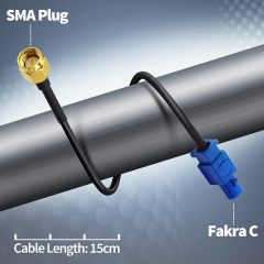Eightwood Fakra C Plug to SMA Plug Male Car GPS Antenna Cable 6 inch for Vehicle GPS Navigation Radio Stereo Head Unit GPS Receiver