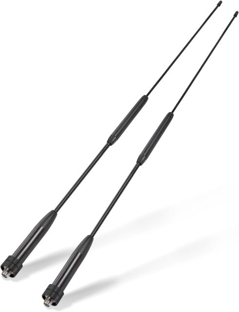 Eightwood SMA Female Whip Antenna Dual Band VHF UHF 144/430Mhz Flexible Antenna 14in 2-Pack for Baofeng Radios UV-5R UV-82 BF-F8HP