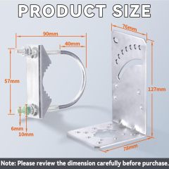Eightwood Antenna Mast Pole Mount Bracket V Jaw Block with Double U-Bolts Clamp, Outdoor Antenna Pole Holder, Adjustable Angle Bracket Kit