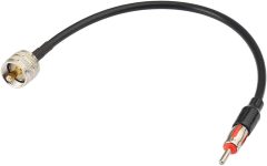Eightwood PL259 UHF Male to DIN AM/FM Male Plug Extension Lead 12 inches Coax RG58 for Radio Antenna Receiver