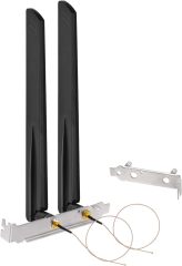 Eightwood WiFi 6 6E Antenna Tri-Band 2.4GHz 5GHz 6GHz + 20cm/7.8in U.FL IPX IPEX to PR-SMA Cable + Computer Slot Bracket for Mini PCI-E WiFi Network Card PC Desktop Computer