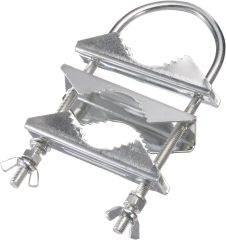 Eightwood Double Antenna Mast Clamp V Jaw Mounting Bracket U Bolts Pipe to Pipe Clamp 2 Sets for Outdoor CB Antenna, TV Antenna, Lora Antenna, WiFi Yagi Antenna, Weather Station