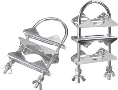 Eightwood Double Antenna Mast Clamp V Jaw Mounting Bracket U Bolts Pipe to Pipe Clamp 2 Sets for Outdoor CB Antenna, TV Antenna, Lora Antenna, WiFi Yagi Antenna, Weather Station