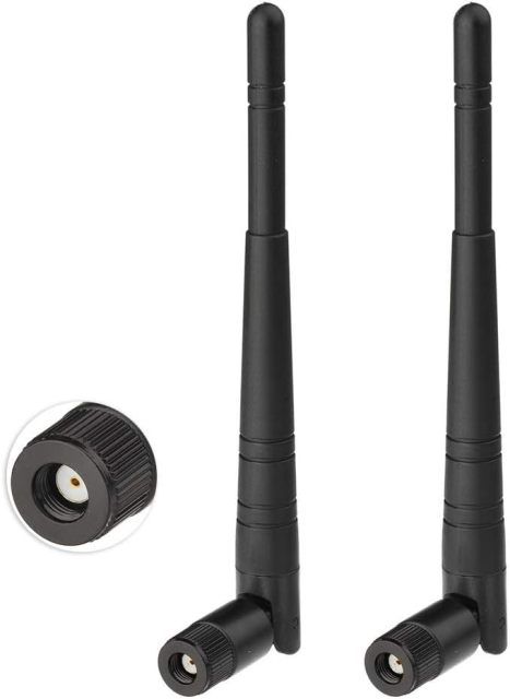 Eightwood 2.4GHz WiFi Antenna 5dBi RP-SMA Antenna 2pcs for WiFi Router PCI PCIe Network Card Wireless Range Extender