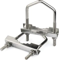 Eightwood Yagi WiFi Antenna Mast Cross-Over Bracket Kit U-Bolt Clamp Mounting Hardware 2pcs for Outdoor WiFi Antenna, LoRa Antenna, 4G LTE Antenna, Ham Radio Antenna, TV Antenna