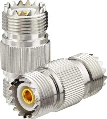 Eightwood SO239 to SO239 Coax Connector Adapter UHF Female to Female Coupler 2-Pack for CB Amateur Radio Antenna