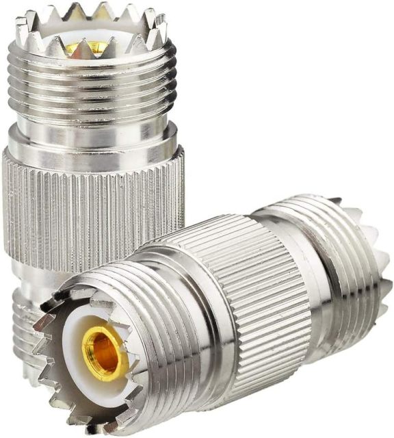Eightwood SO239 to SO239 Coax Connector Adapter UHF Female to Female Coupler 2-Pack for CB Amateur Radio Antenna