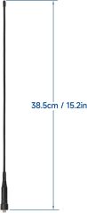 Eightwood VHF UHF 144/430Mhz Dual Band Whip Antenna SMA Female Soft Walkie Talkie Antennae 15in 2-Pack for Baofeng  Ham Two Way Radio UV-5R UV-82 BF-F8HP
