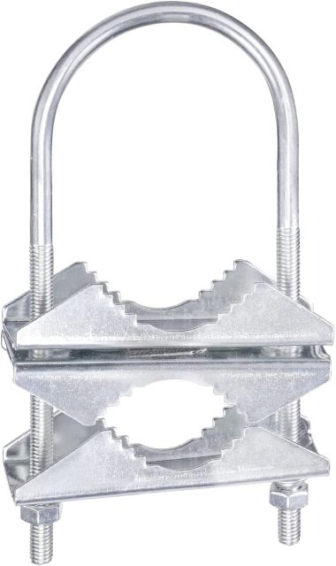 Eightwood Double Antenna Mast Clamp V Jaw Bracket with U Bolts, Mast to Mast Mounting Hardware Kit (3 Sets) for Outdoor TV Antenna, CB Ham Antenna, Yagi WiFi Antenna