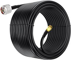 Eightwood WiFi Antenna Extension Cable 20ft N Male to RP-SMA Male KSR240 Low Loss Cable for Outdoor Yagi WiFi Antenna,WiFi Router,Helium Hotspot Miner, Lora Antenna, Lightning Arrester