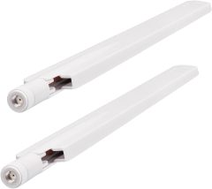Eightwood Tri-Band WiFi 6E Antenna 2.4GHz 5GHz 6GHz RP-SMA Male Antenna White (2-Pack) for WiFi Router Security Camera DVR Recorder Surveillance Monitor