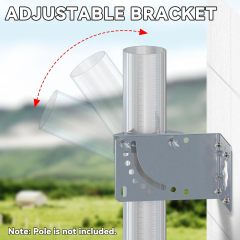 Eightwood Antenna Mast Pole Mount Bracket V Jaw Block with Double U-Bolts Clamp, Outdoor Antenna Pole Holder, Adjustable Angle Bracket Kit