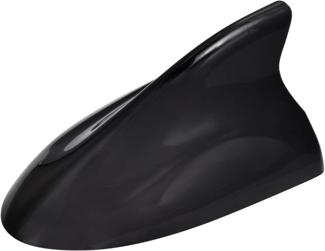Eightwood Shark Fin Antenna Cover, Car AM/FM Radio Antenna Topper, Universal Roof Mount Antennae with Adhesive Tape for Car Truck SUV, Black
